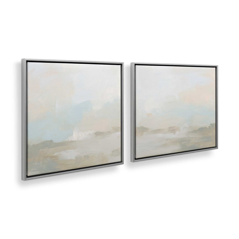 Dawn's Soft Light - ensemble de 2, H 17 po x l 34 po, Cadre flottant en chrome poli
