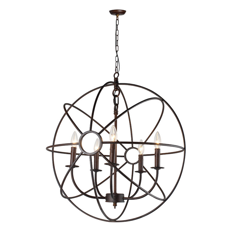 Mini-lustre 5 lumières N325 Infinity au fini rustique