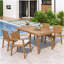 Ensemble de meubles de patio 5 pièces en bois d'acacia durable et 4 chaises rembourrées robustes-115717696