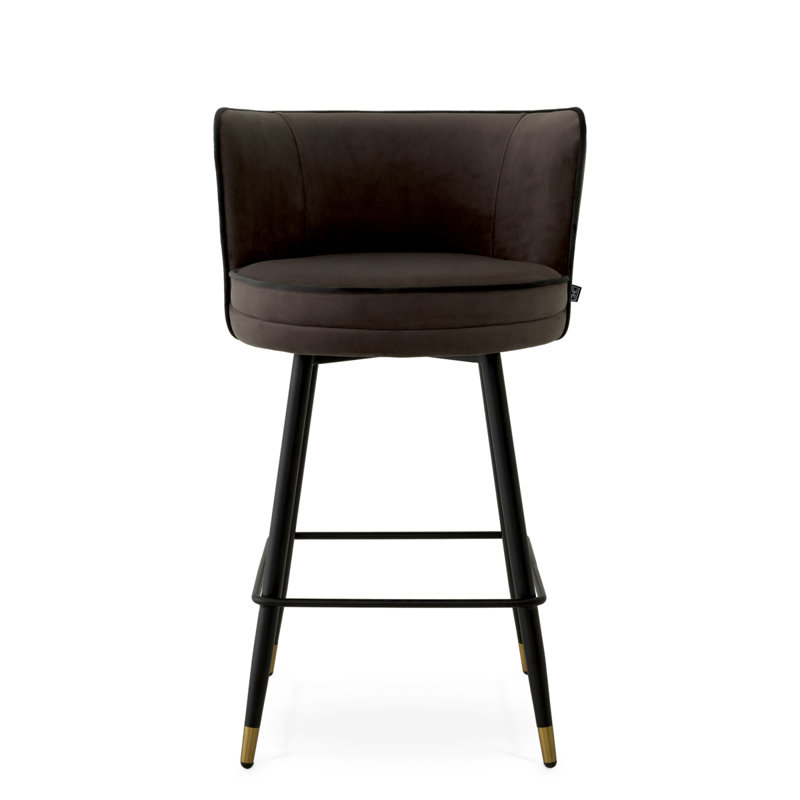 Bar Stool Grenada Velvet, Counter Stool (27.17" Seat Height), Savona Gray