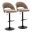 Tabouret de bar réglable Resme avec repose-pieds en T arrondi (ensemble de 2)-121972419-121972417