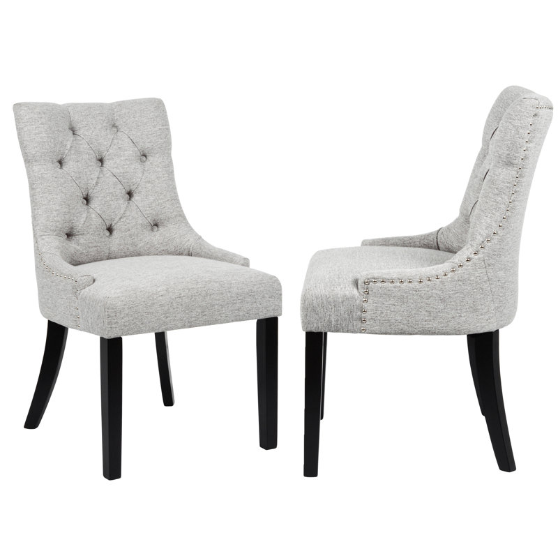 Chaise d'appoint capitonnée, Gris clair