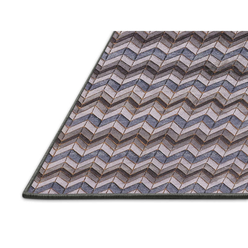 Tapis oriental gris / bleu marine, Rectangle 5 pi x 7 pi