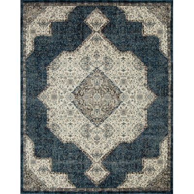 Ostergren Collection Blue/White/Grey Transitional Oriental Area Rug