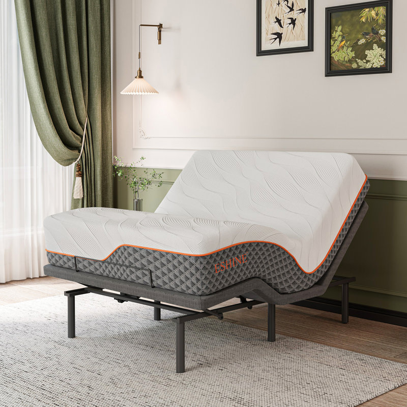 Adjustable Bed with 14" Hybrid Mattress, Massage, Wireless Remote, App Control, Zero Gravity, Underbed Light, USB & Type C Ports on both sides
