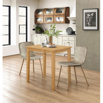 Langdon 2 -Person Rubberwood Solid Wood Dining Set