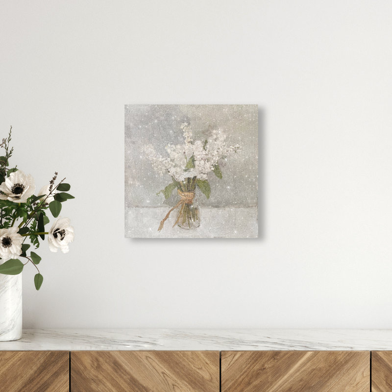 Snowbound Flower Canvas Floral & Botanical Print by Oliver Gal, Black Frame, 12 x 12, 12"H x 12"W, Canvas Unframed