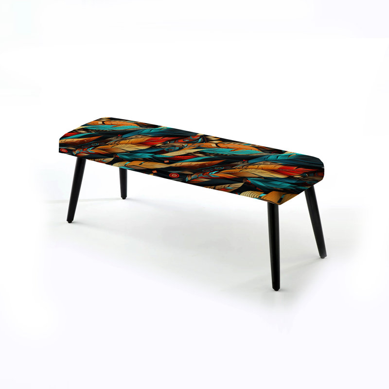 Tapisserie tribale motif bohème - banc rembourré noir Boho
