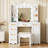 Manufactured Wood Makeup Vanity Set with LED Mirror and Outlets -157667958