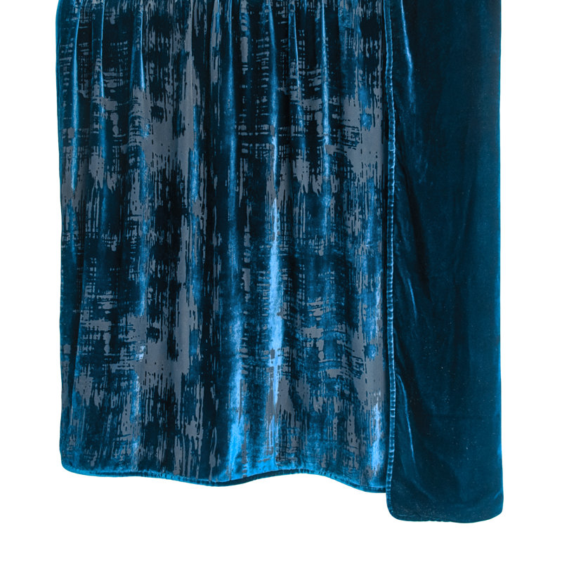 Brush Stroke Throw, 52" W x 92" L, Cobalt Black