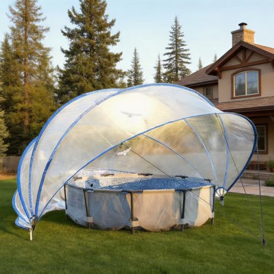 retractable pool cover, PVC film fiberglass rod pool fence, outdoor swimming pool accessories