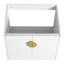 Meuble-lavabo mural moderne 24 po. Armoire 2 portes blanc brillant pour petites salles de bain. Lavabo en céramique. Contreplaqué. 2 poignées en métal doré et noir. Style tendance. (Élément.-1444019036-1444019039