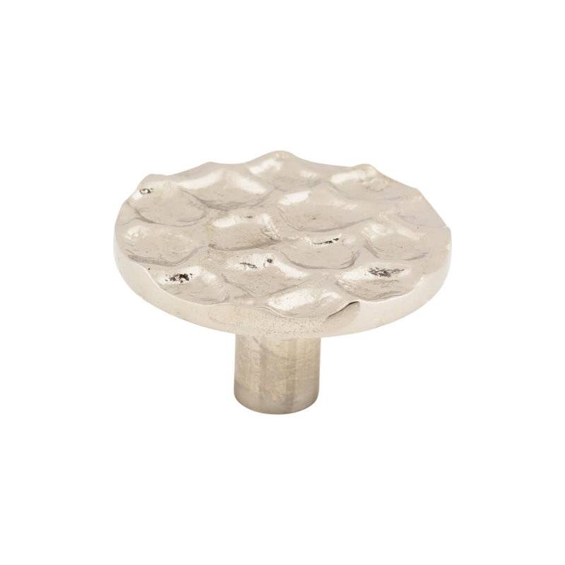Cobblestone 1 1/8" Diameter Round Knob, Polished Nickel, 1 15/16" Knob Diameter