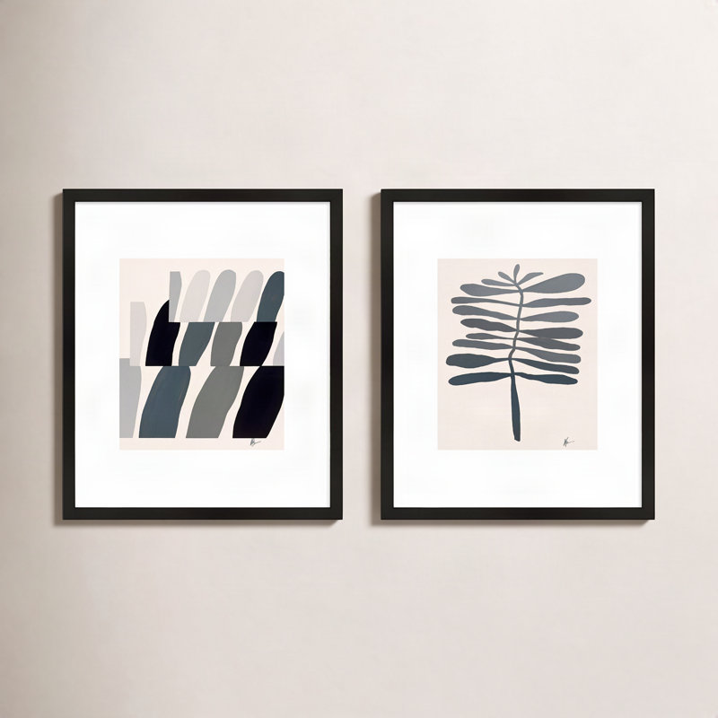 Flora 1&2 Print by Lee Lessem, Black Framed, 20" H x 32" W x 1.25" D