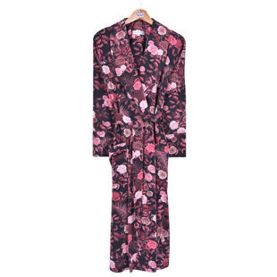 100% Cotton Velour Mid-Calf Bathrobe with Pockets