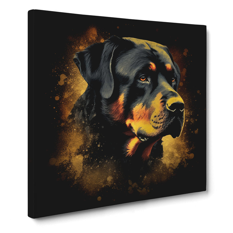 Rottweiler Grunge Art - Wrapped Canvas - Framed Print, 35cm H x 35cm W x 3cm D