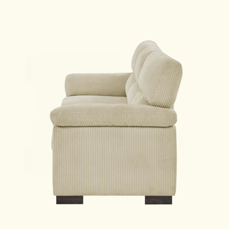 Upholstered 81'' Sofa, Cream Corduroy Duplicate 4