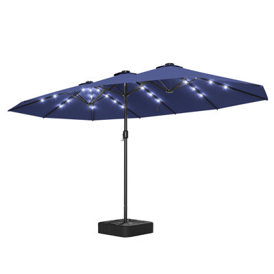 Arlmont & Co. Rectangular Market Umbrella with Base
