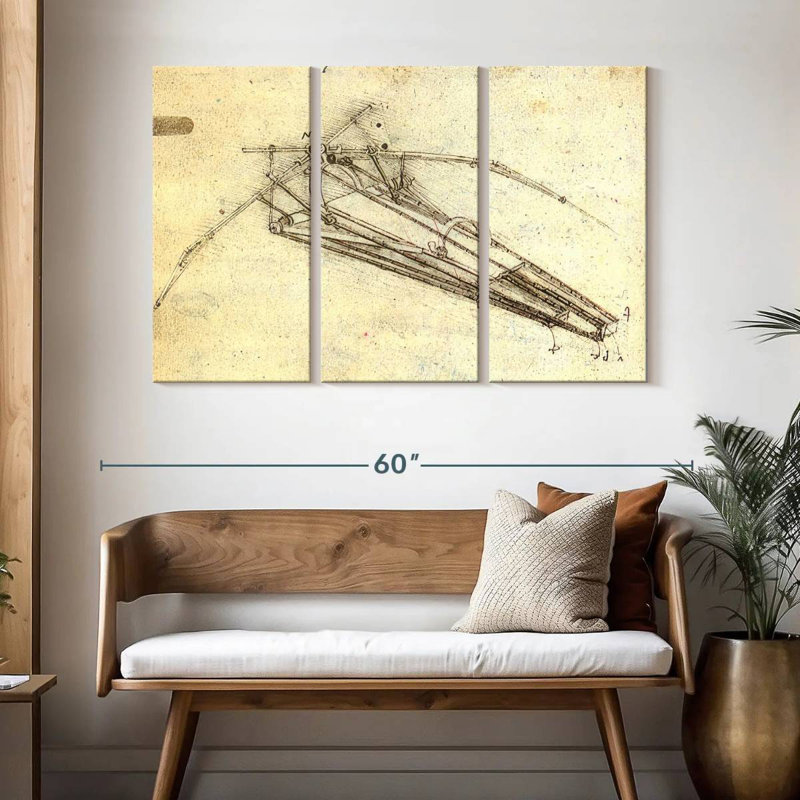 Laelle Design For A Flying Machine, 32" H x 50" W