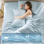 Ensemble de draps unis en microfibre Coolmax - Poches extra profondes-134034534-135940168