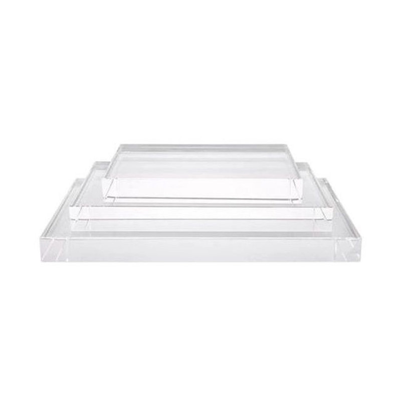 Lily's Living 8"W Acrylic Square Base, Home Accent Art Décor Min 2, 1" H x 4" W x 4" D