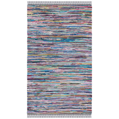 Tapis de couleur unie en coton recyclé à tissage plat Amble