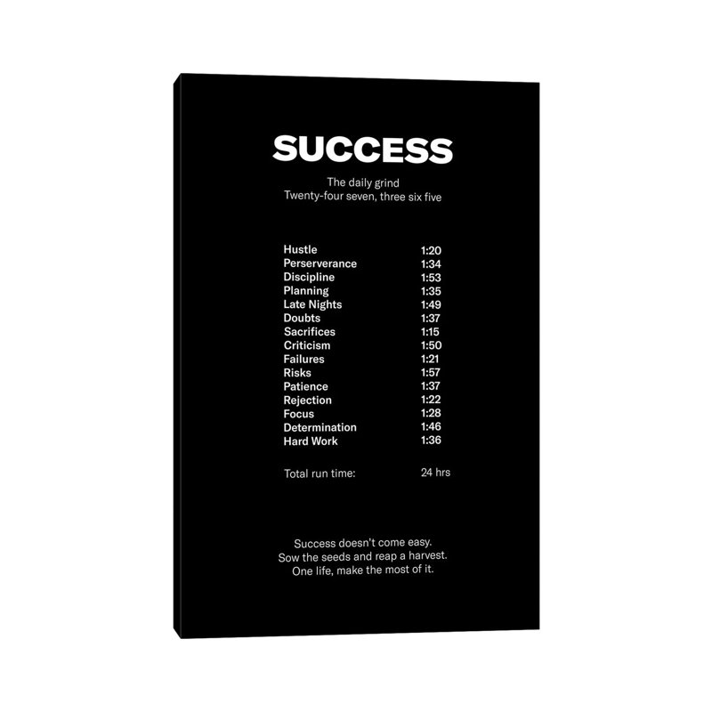 Success (Black Edition) by Avesix - Print on Canvas, Wrapped Canvas, 101.6 cm H x 66.04 cm W x 1.91 cm D