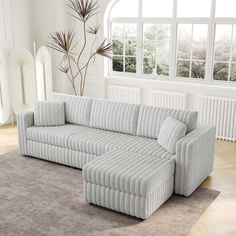Canapé modulaire confortable pour 3 personnes avec rangement élégant