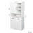 Freestanding Laundry Cabinet With Doors, Adjustable Shelf & Tilt-Out Laundry Hamper-2133142205