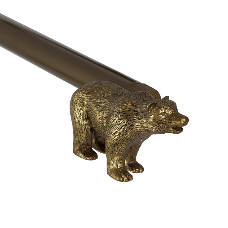 Tringle à rideaux simple ajustable Oren Bear, 84 po à 120 po, Doré de la Renaissance