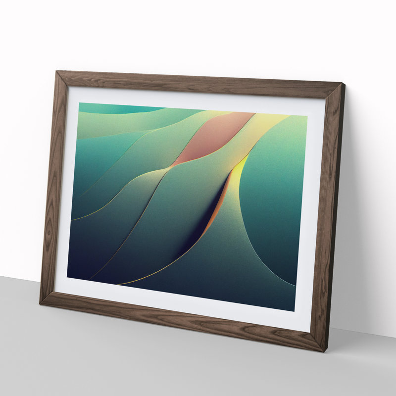 Handsome Abstract - Single Picture Frame Print, 25cm H x 34cm W x 2cm D, Walnut Framed