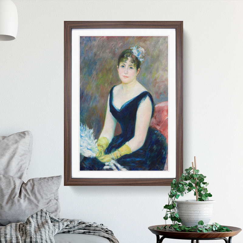 Madame Leon Clapisson by Pierre-Auguste Renoir - Picture Frame Painting, Walnut Framed, 36cm H x 27cm W x 2cm D