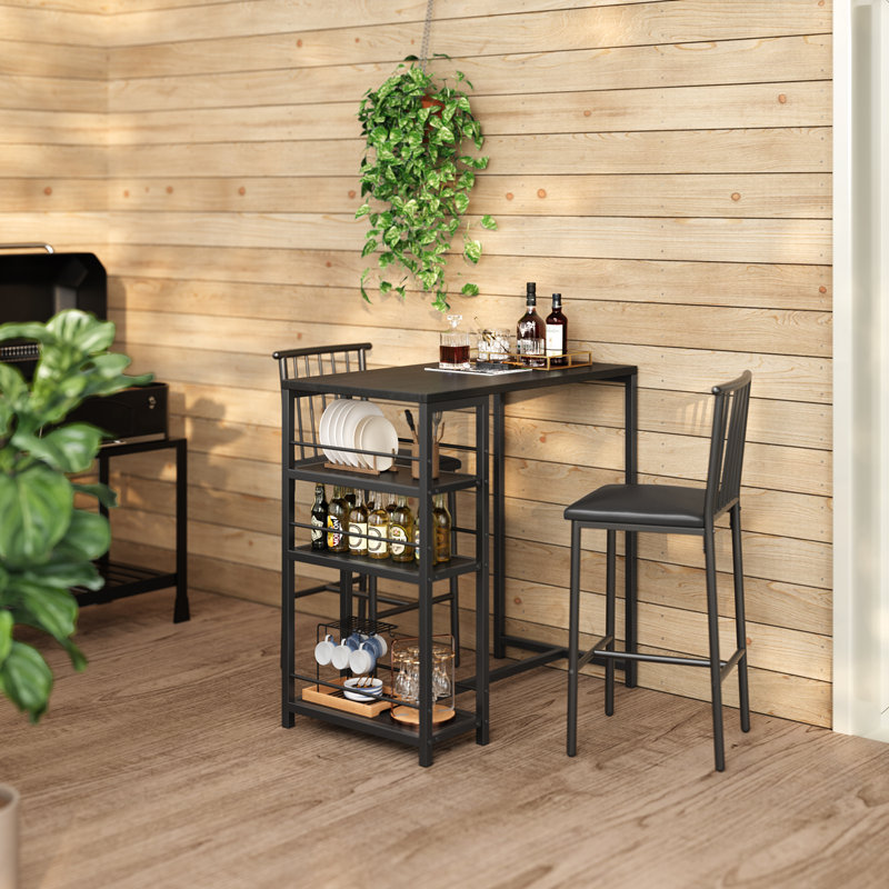Brune 3 - Piece Dining Set, Black