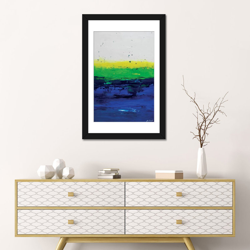 Modern & Contemporary, Black Framed Fine Art Paper, White, 24" H x 16" W x 1" D