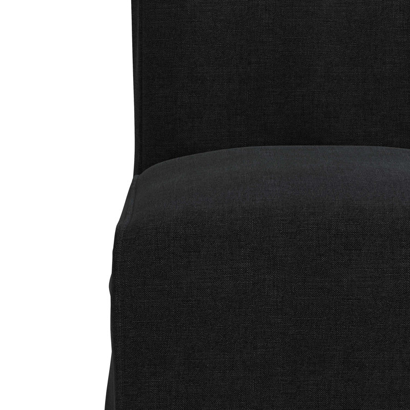 Chaise parsons rembourrée Sumatra, Lin classique noir
