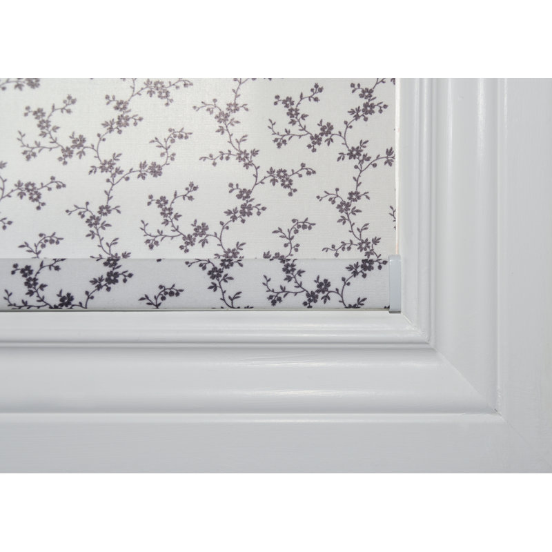 Rideau roulant semi-transparent à imprimé floral, Noir, l 60 x L 48