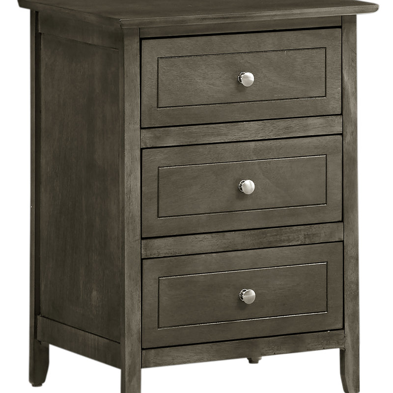 Table de chevet transitionnelle grise sophistiquée, Gris