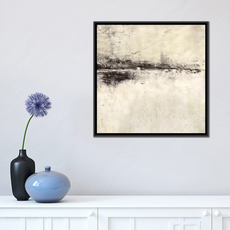 «Reflection in Ebony Square», reproduction sur toile, H 26 po x l 26 po x P 1,5 po, Toile avec cadre noir, Pas de tapis