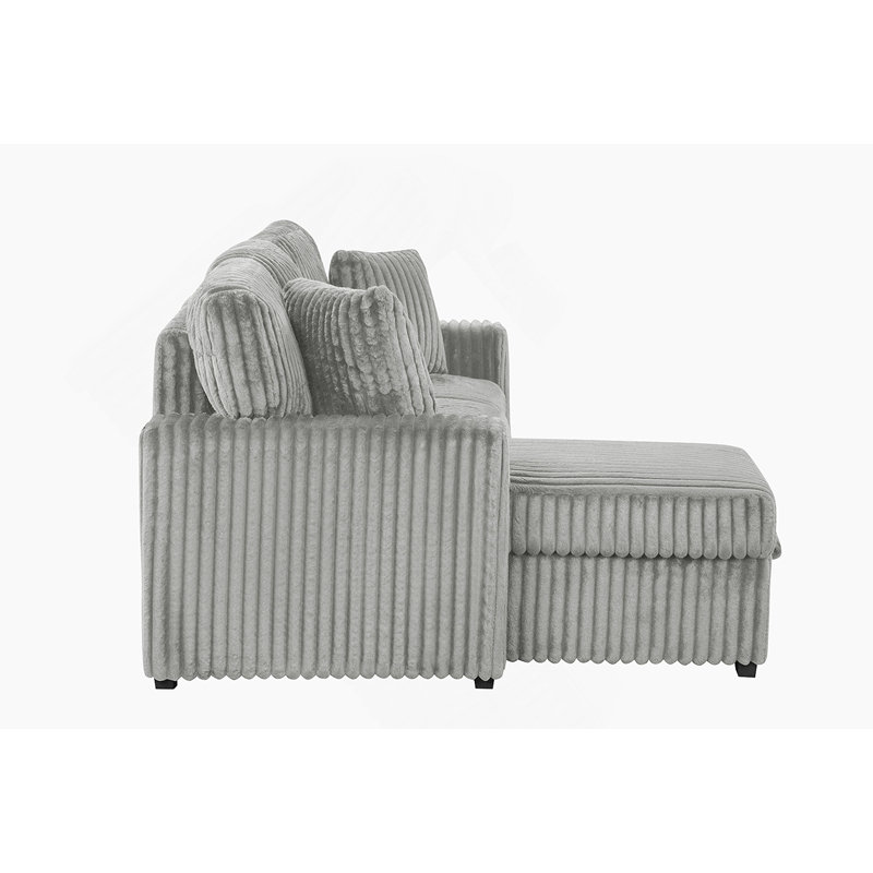 Canapé modulaire moelleux avec canapé-lit en velours, Velours gris velours