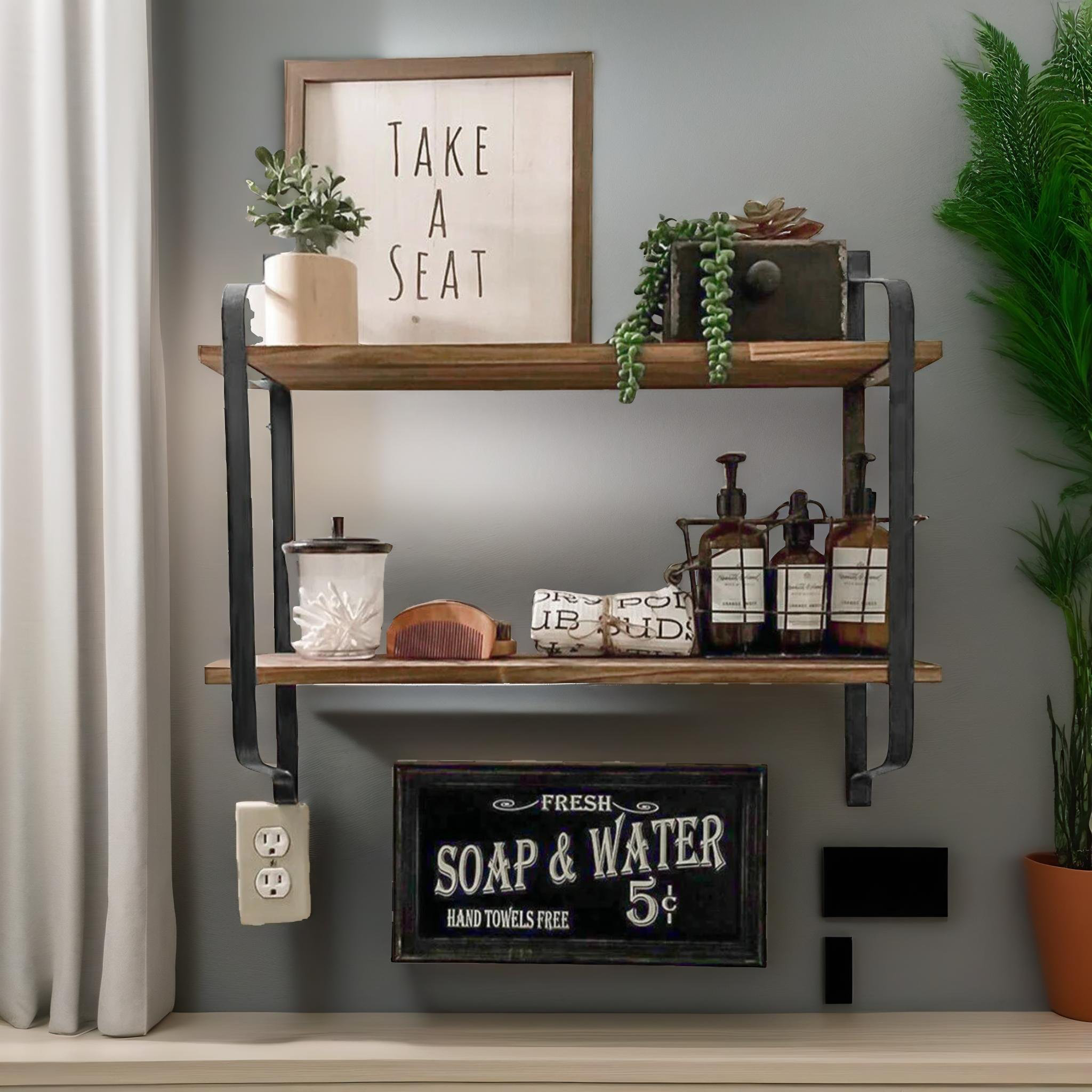 Farmhouse display store shelf