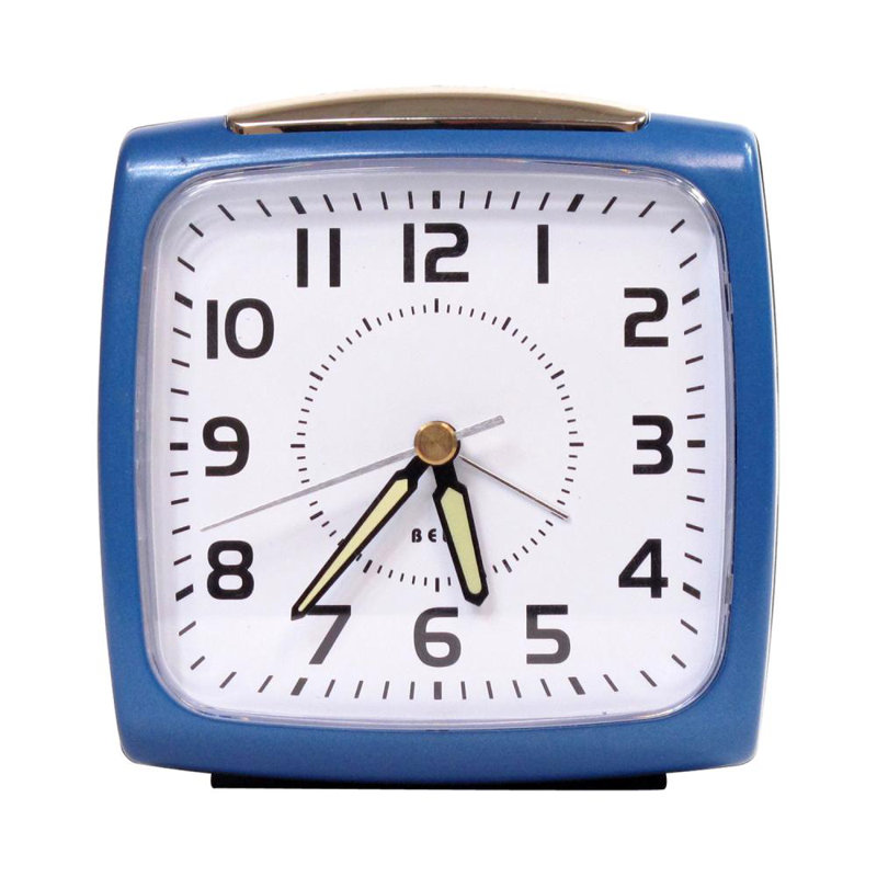 Quartz Movement / Crystal Tabletop Clock with Alarm, Blue