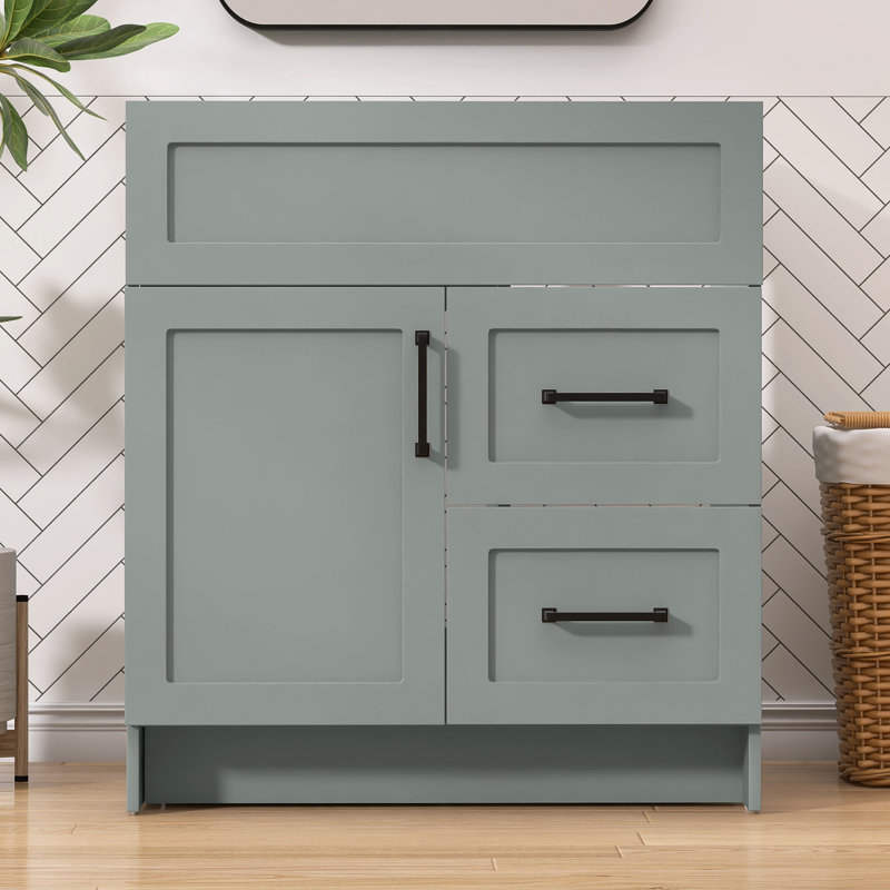 Armoire de meuble-lavabo autoportant sans base de salle de bain l 30 po x P 21,5 po x H 33,5 po, Grey