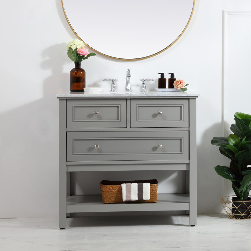Ensemble de meuble-lavabo simple 36 po Voss, Gris