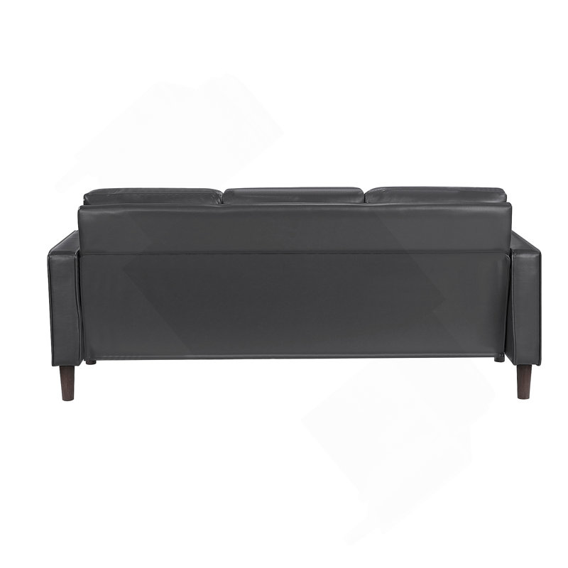 Chaise longue moderne en similicuir gris foncé, Gris foncé