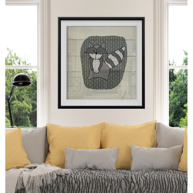 Kopf «Woodland Creatures Raccoon», art, H 27 po x l 27 po x P 1,5 po, Cadre noir
