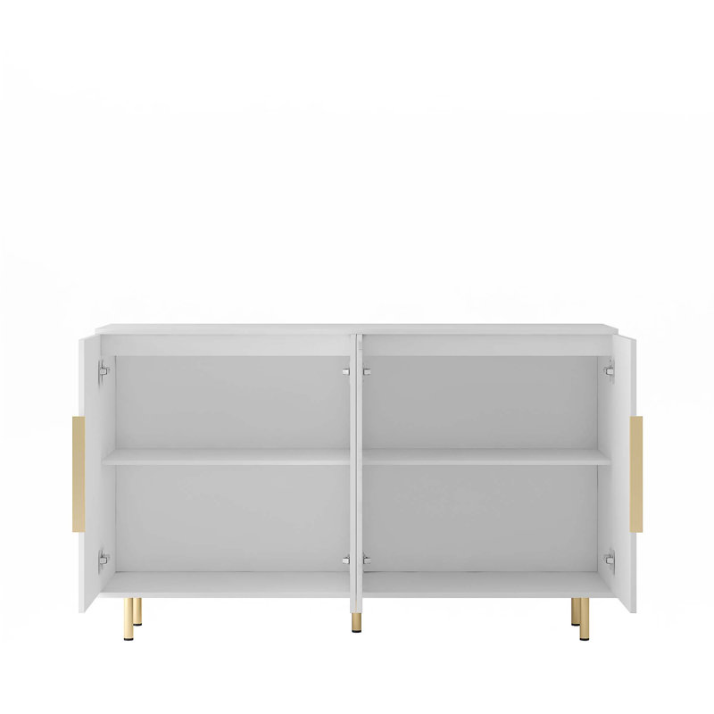 Buffet avec tablettes réglables, Blanc