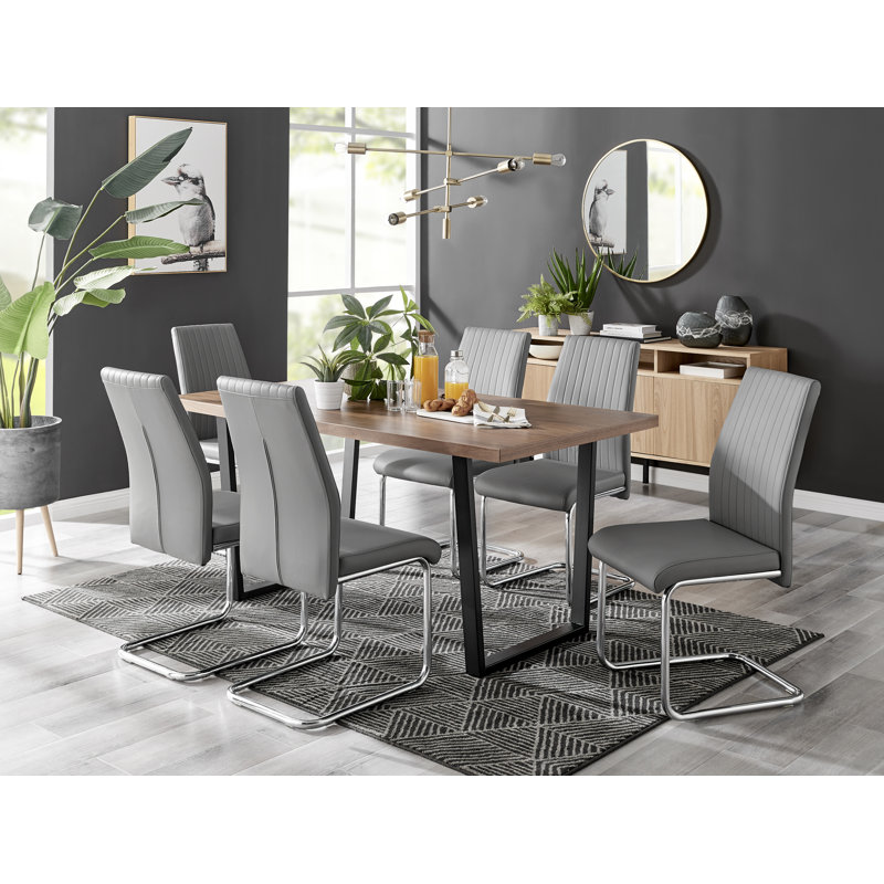 Eubanks 6 - Person Dining Set, Elephant Grey
