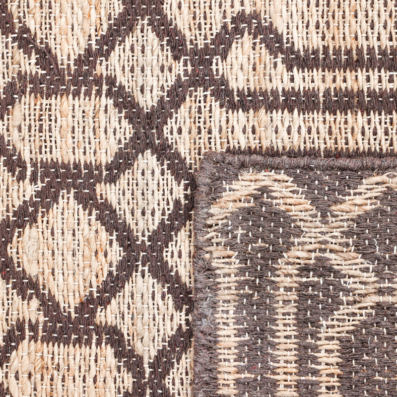 Sophie Geometric Area Rug in Brown/Beige, Rectangle 6' x 9'