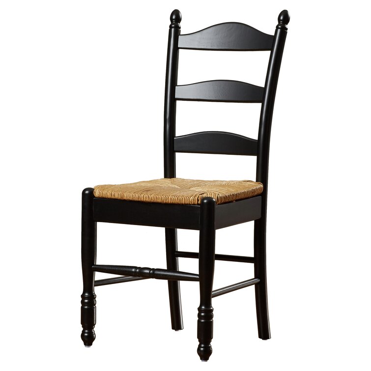 Amasya Ladder Back Side Chair (Set of 2) Lark Manor Color: Black