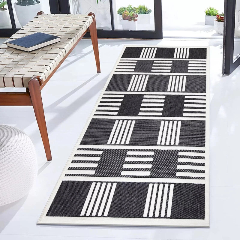 Modern Non-Slip Area Rugs – Anthracite Cream – Living Room, Hallway Runner, Kitchen & Door Mat – Multiple Sizes